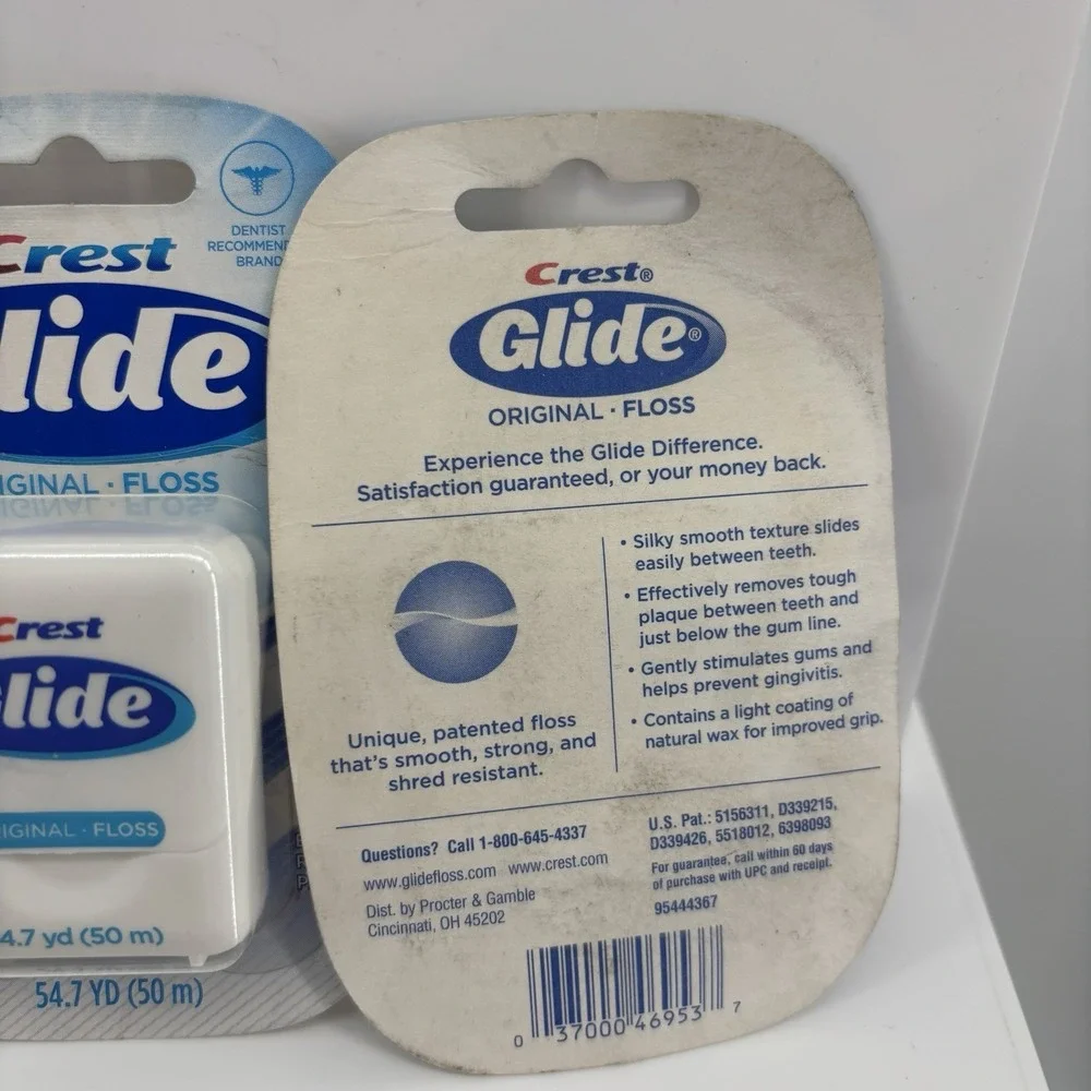 3 Crest Glide Original Dental Floss Sealed 54.7yd Shred Resistant VTG NOS